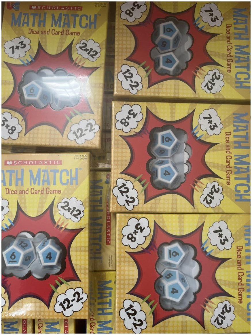 Math Match learning game packed for a child