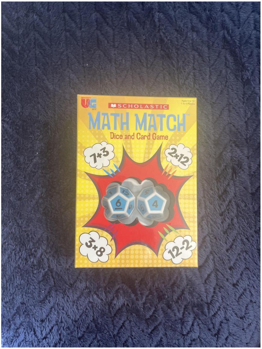 Math Match dice and card game in a learning kit